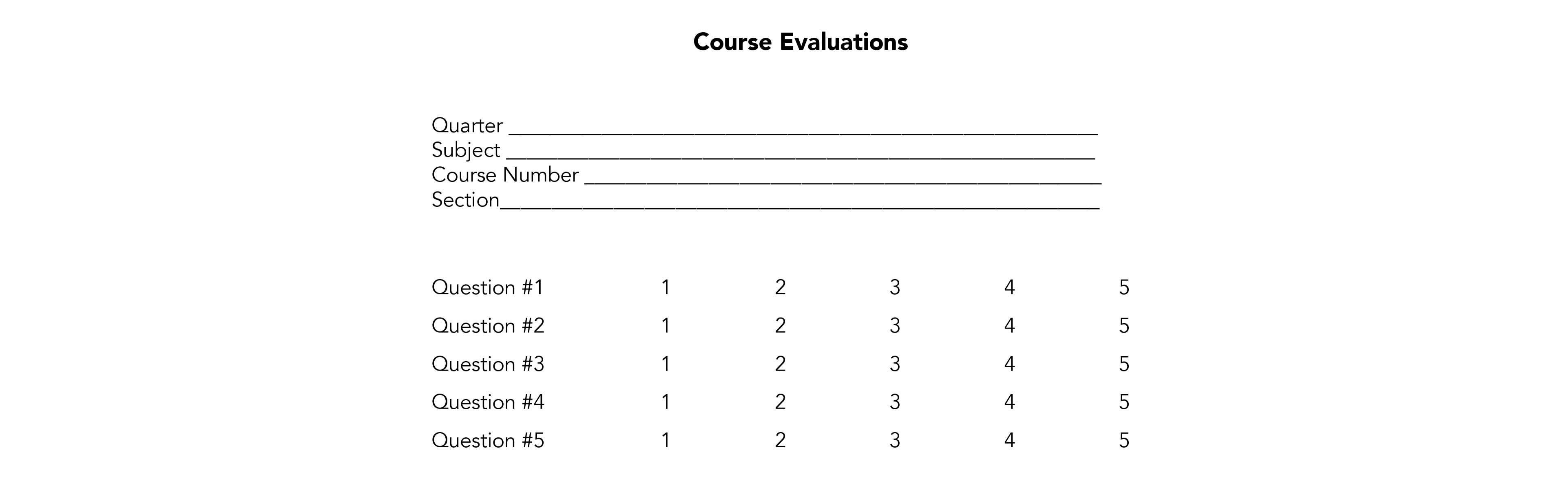 Course Evaluation Form
